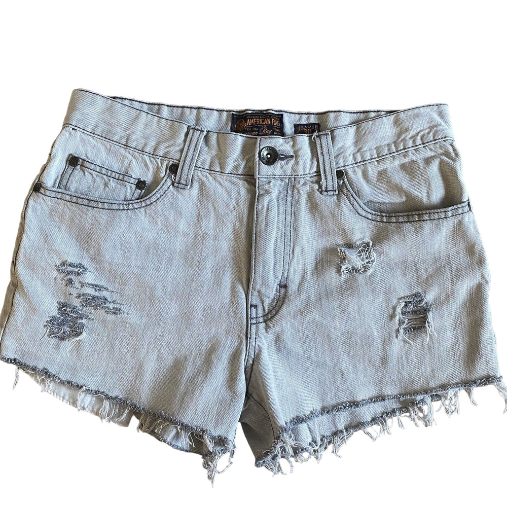 🌵 American Rag Upcycled Distressed Gray High Rise Cut Off Shorts - Waist Size 32